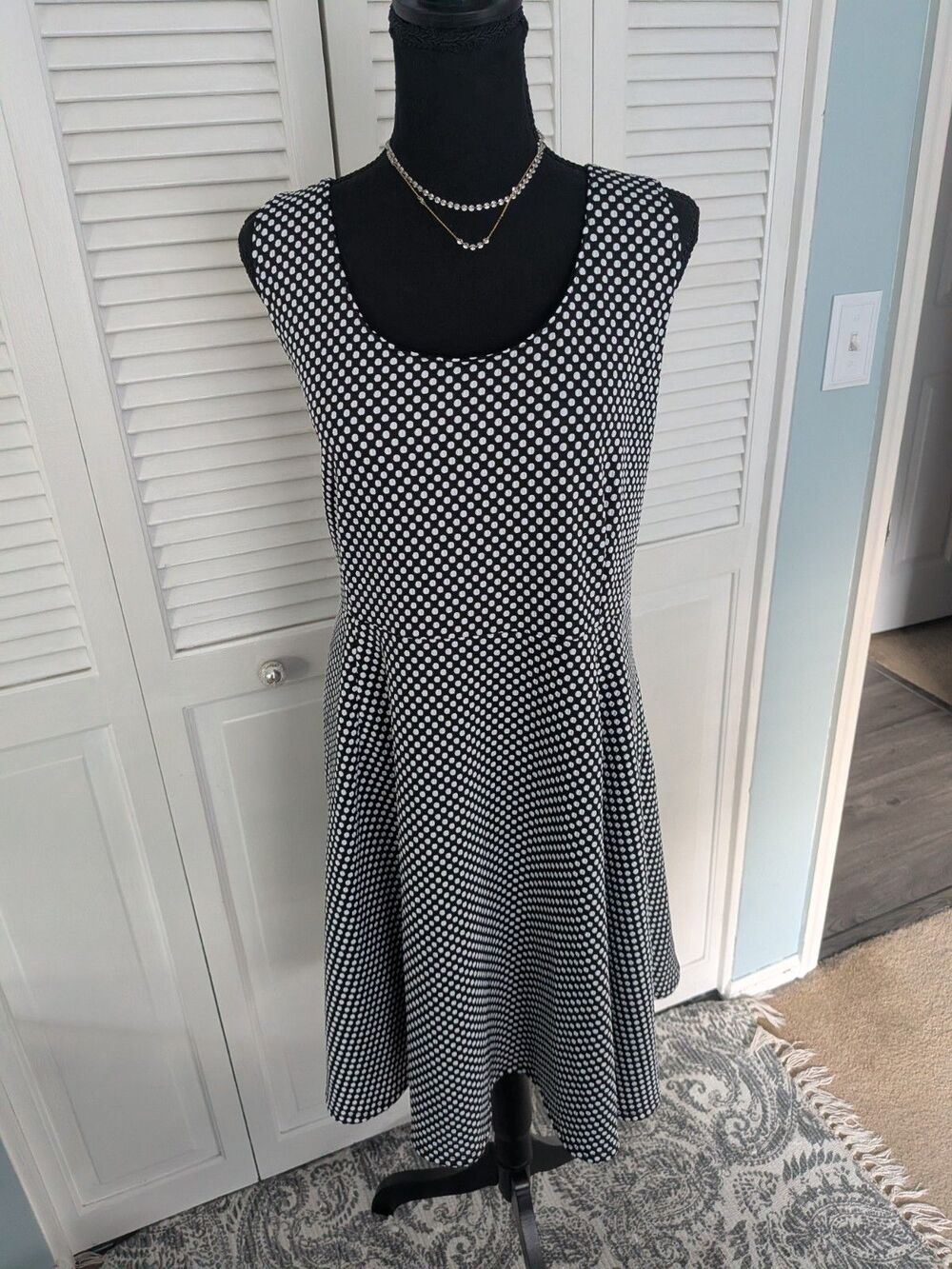 Lane Bryant Dress Women's 20 Black White Polka Dot Fit & Flare Dance Barbie Core